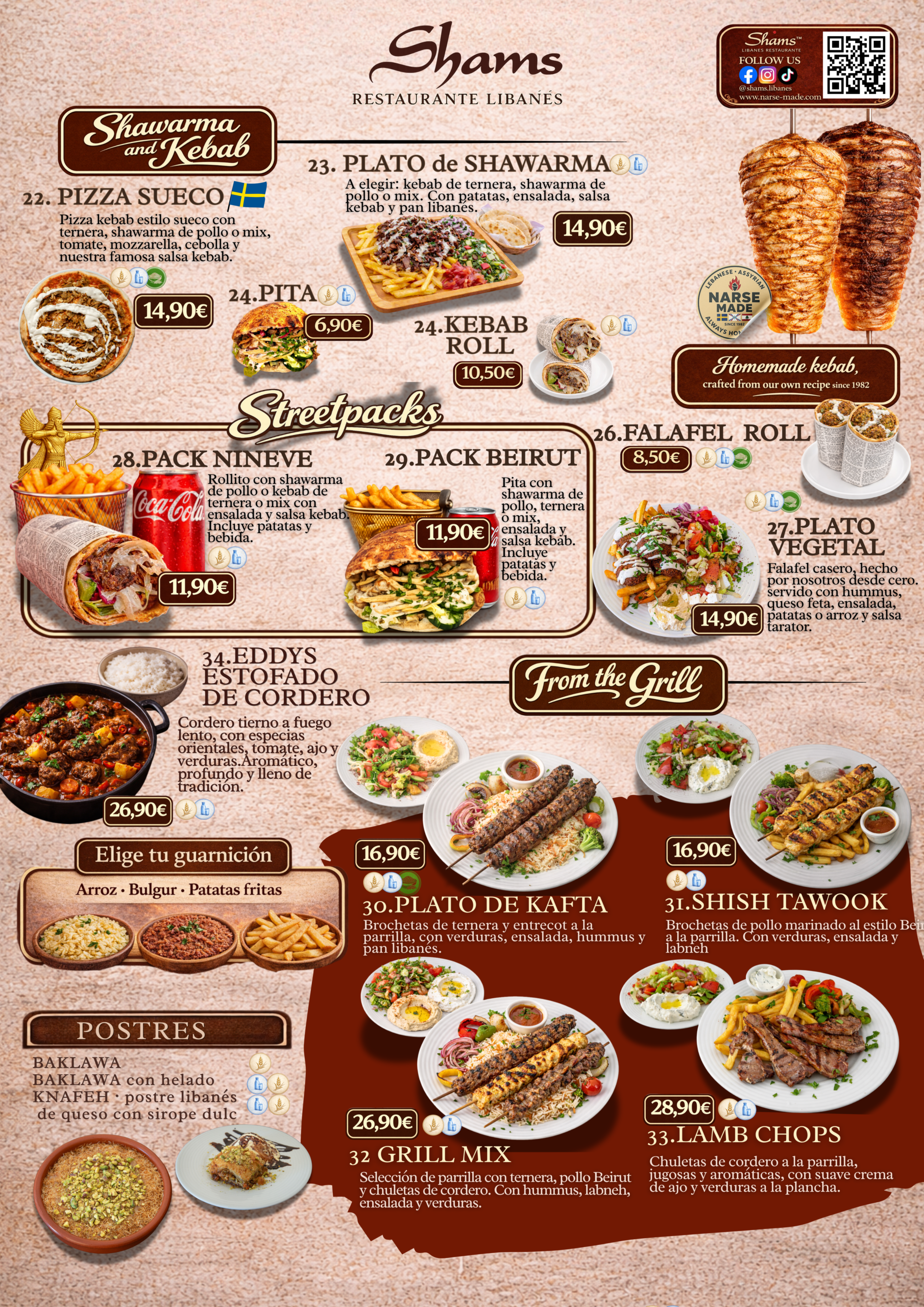 Shams Shawarma and Kebab Menu